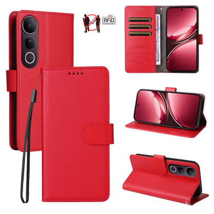 Litchi Texture RFID Blocking 3-Card Wallet Leather Phone Case, For vivo S2 5G / V80 Lite IN/PK, For vivo X300 E 5G, For vivo Y500 4G / iQOO Z11 5G / T5 Pro 5G, For vivo Y600 Pro 5G, For vivo Y21 5G 2026 / vivo Y05 4G, For vivo V70 FE 5G                ...