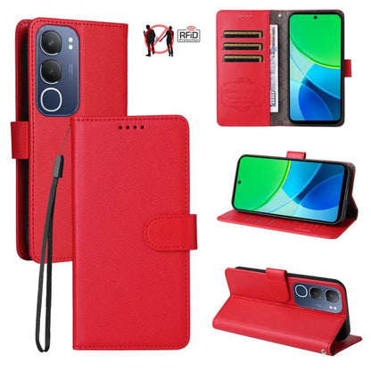 Litchi Texture RFID Blocking 3-Card Wallet Leather Phone Case, For vivo S2 5G / V80 Lite IN/PK, For vivo X300 E 5G, For vivo Y500 4G / iQOO Z11 5G / T5 Pro 5G, For vivo Y600 Pro 5G, For vivo Y21 5G 2026 / vivo Y05 4G, For vivo V70 FE 5G                ...