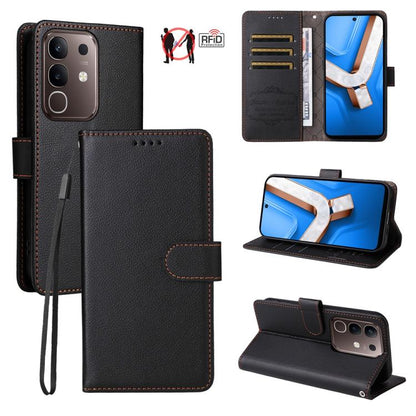 Litchi Texture RFID Blocking 3-Card Wallet Leather Phone Case, For vivo S2 5G / V80 Lite IN/PK, For vivo X300 E 5G, For vivo Y500 4G / iQOO Z11 5G / T5 Pro 5G, For vivo Y600 Pro 5G, For vivo Y21 5G 2026 / vivo Y05 4G, For vivo V70 FE 5G                ...