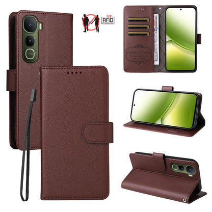 Litchi Texture RFID Blocking 3-Card Wallet Leather Phone Case, For vivo S2 5G / V80 Lite IN/PK, For vivo X300 E 5G, For vivo Y500 4G / iQOO Z11 5G / T5 Pro 5G, For vivo Y600 Pro 5G, For vivo Y21 5G 2026 / vivo Y05 4G, For vivo V70 FE 5G                ...