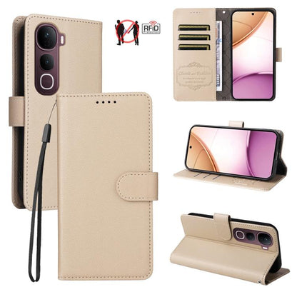 Litchi Texture RFID Blocking 3-Card Wallet Leather Phone Case, For vivo S2 5G / V80 Lite IN/PK, For vivo X300 E 5G, For vivo Y500 4G / iQOO Z11 5G / T5 Pro 5G, For vivo Y600 Pro 5G, For vivo Y21 5G 2026 / vivo Y05 4G, For vivo V70 FE 5G                ...