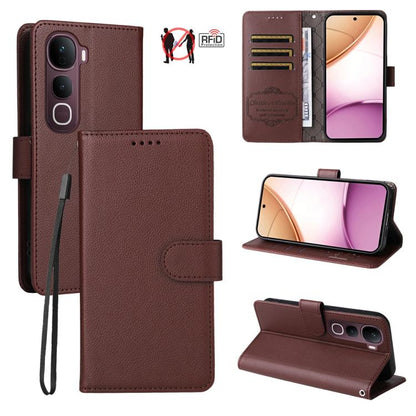 Litchi Texture RFID Blocking 3-Card Wallet Leather Phone Case, For vivo S2 5G / V80 Lite IN/PK, For vivo X300 E 5G, For vivo Y500 4G / iQOO Z11 5G / T5 Pro 5G, For vivo Y600 Pro 5G, For vivo Y21 5G 2026 / vivo Y05 4G, For vivo V70 FE 5G                ...