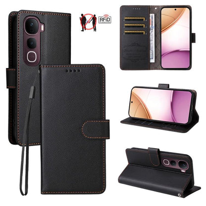 Litchi Texture RFID Blocking 3-Card Wallet Leather Phone Case, For vivo S2 5G / V80 Lite IN/PK, For vivo X300 E 5G, For vivo Y500 4G / iQOO Z11 5G / T5 Pro 5G, For vivo Y600 Pro 5G, For vivo Y21 5G 2026 / vivo Y05 4G, For vivo V70 FE 5G                ...