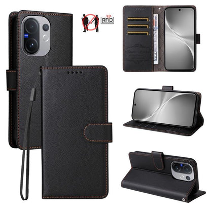 Litchi Texture RFID Blocking 3-Card Wallet Leather Phone Case, For vivo S2 5G / V80 Lite IN/PK, For vivo X300 E 5G, For vivo Y500 4G / iQOO Z11 5G / T5 Pro 5G, For vivo Y600 Pro 5G, For vivo Y21 5G 2026 / vivo Y05 4G, For vivo V70 FE 5G                ...