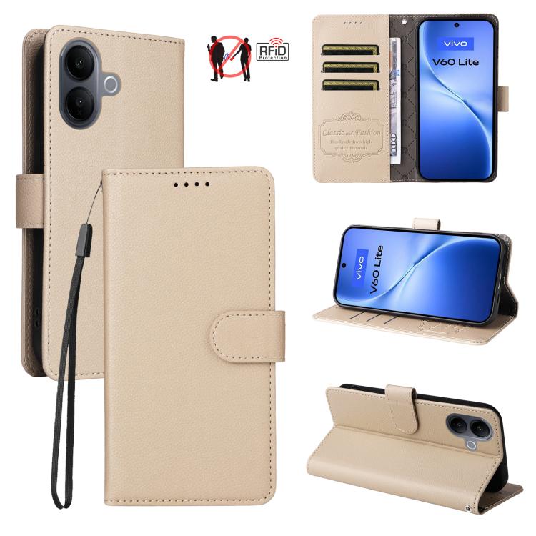 Litchi Texture RFID Blocking 3-Card Wallet Leather Phone Case, For vivo S2 5G / V80 Lite IN/PK, For vivo X300 E 5G, For vivo Y500 4G / iQOO Z11 5G / T5 Pro 5G, For vivo Y600 Pro 5G, For vivo Y21 5G 2026 / vivo Y05 4G, For vivo V70 FE 5G                ...