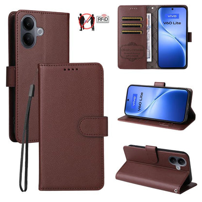 Litchi Texture RFID Blocking 3-Card Wallet Leather Phone Case, For vivo S2 5G / V80 Lite IN/PK, For vivo X300 E 5G, For vivo Y500 4G / iQOO Z11 5G / T5 Pro 5G, For vivo Y600 Pro 5G, For vivo Y21 5G 2026 / vivo Y05 4G, For vivo V70 FE 5G                ...