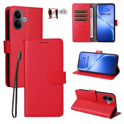 Litchi Texture RFID Blocking 3-Card Wallet Leather Phone Case, For vivo S2 5G / V80 Lite IN/PK, For vivo X300 E 5G, For vivo Y500 4G / iQOO Z11 5G / T5 Pro 5G, For vivo Y600 Pro 5G, For vivo Y21 5G 2026 / vivo Y05 4G, For vivo V70 FE 5G                ...