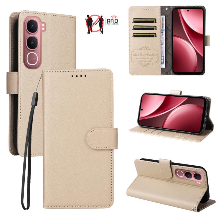 Litchi Texture RFID Blocking 3-Card Wallet Leather Phone Case, For vivo S2 5G / V80 Lite IN/PK, For vivo X300 E 5G, For vivo Y500 4G / iQOO Z11 5G / T5 Pro 5G, For vivo Y600 Pro 5G, For vivo Y21 5G 2026 / vivo Y05 4G, For vivo V70 FE 5G                ...