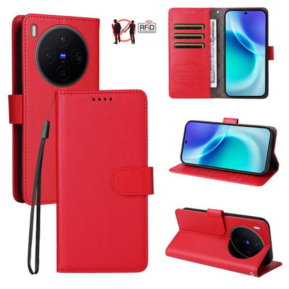 Litchi Texture RFID Blocking 3-Card Wallet Leather Phone Case, For vivo S2 5G / V80 Lite IN/PK, For vivo X300 E 5G, For vivo Y500 4G / iQOO Z11 5G / T5 Pro 5G, For vivo Y600 Pro 5G, For vivo Y21 5G 2026 / vivo Y05 4G, For vivo V70 FE 5G                ...