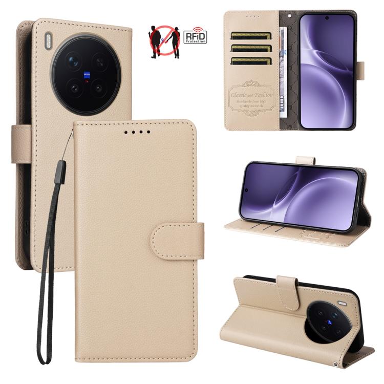 Litchi Texture RFID Blocking 3-Card Wallet Leather Phone Case, For vivo S2 5G / V80 Lite IN/PK, For vivo X300 E 5G, For vivo Y500 4G / iQOO Z11 5G / T5 Pro 5G, For vivo Y600 Pro 5G, For vivo Y21 5G 2026 / vivo Y05 4G, For vivo V70 FE 5G                ...
