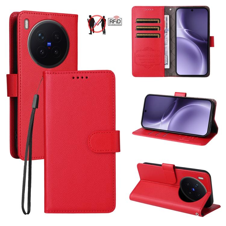 Litchi Texture RFID Blocking 3-Card Wallet Leather Phone Case, For vivo S2 5G / V80 Lite IN/PK, For vivo X300 E 5G, For vivo Y500 4G / iQOO Z11 5G / T5 Pro 5G, For vivo Y600 Pro 5G, For vivo Y21 5G 2026 / vivo Y05 4G, For vivo V70 FE 5G                ...