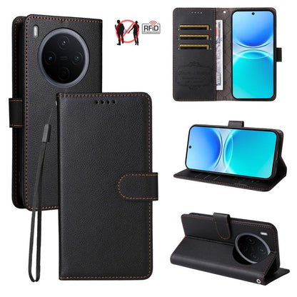 Litchi Texture RFID Blocking 3-Card Wallet Leather Phone Case, For vivo S2 5G / V80 Lite IN/PK, For vivo X300 E 5G, For vivo Y500 4G / iQOO Z11 5G / T5 Pro 5G, For vivo Y600 Pro 5G, For vivo Y21 5G 2026 / vivo Y05 4G, For vivo V70 FE 5G                ...