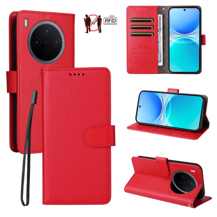 Litchi Texture RFID Blocking 3-Card Wallet Leather Phone Case, For vivo S2 5G / V80 Lite IN/PK, For vivo X300 E 5G, For vivo Y500 4G / iQOO Z11 5G / T5 Pro 5G, For vivo Y600 Pro 5G, For vivo Y21 5G 2026 / vivo Y05 4G, For vivo V70 FE 5G                ...