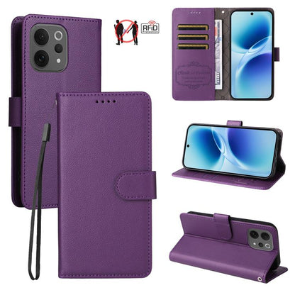 Litchi Texture RFID Blocking 3-Card Wallet Leather Phone Case, For vivo S2 5G / V80 Lite IN/PK, For vivo X300 E 5G, For vivo Y500 4G / iQOO Z11 5G / T5 Pro 5G, For vivo Y600 Pro 5G, For vivo Y21 5G 2026 / vivo Y05 4G, For vivo V70 FE 5G                ...