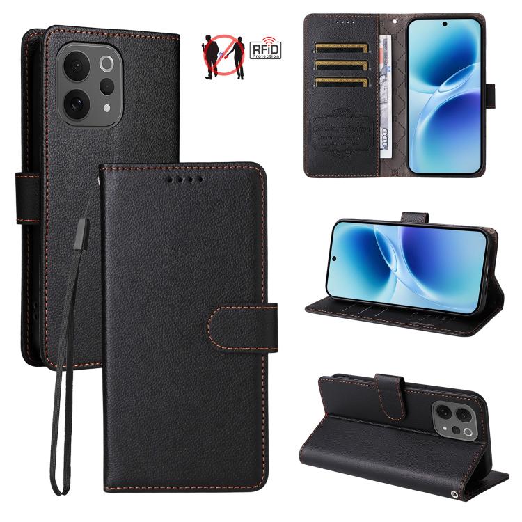 Litchi Texture RFID Blocking 3-Card Wallet Leather Phone Case, For vivo S2 5G / V80 Lite IN/PK, For vivo X300 E 5G, For vivo Y500 4G / iQOO Z11 5G / T5 Pro 5G, For vivo Y600 Pro 5G, For vivo Y21 5G 2026 / vivo Y05 4G, For vivo V70 FE 5G                ...