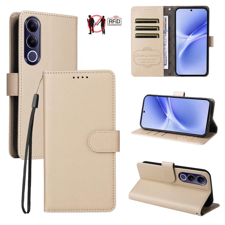 Litchi Texture RFID Blocking 3-Card Wallet Leather Phone Case, For vivo S2 5G / V80 Lite IN/PK, For vivo X300 E 5G, For vivo Y500 4G / iQOO Z11 5G / T5 Pro 5G, For vivo Y600 Pro 5G, For vivo Y21 5G 2026 / vivo Y05 4G, For vivo V70 FE 5G                ...