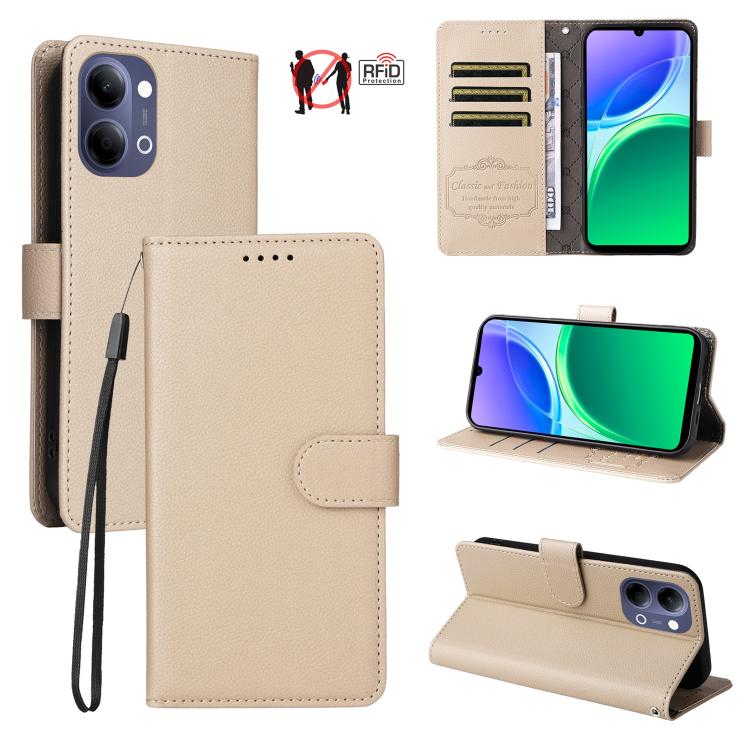 Litchi Texture RFID Blocking 3-Card Wallet Leather Phone Case, For vivo S2 5G / V80 Lite IN/PK, For vivo X300 E 5G, For vivo Y500 4G / iQOO Z11 5G / T5 Pro 5G, For vivo Y600 Pro 5G, For vivo Y21 5G 2026 / vivo Y05 4G, For vivo V70 FE 5G                ...