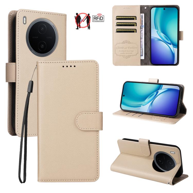Litchi Texture RFID Blocking 3-Card Wallet Leather Phone Case, For vivo S2 5G / V80 Lite IN/PK, For vivo X300 E 5G, For vivo Y500 4G / iQOO Z11 5G / T5 Pro 5G, For vivo Y600 Pro 5G, For vivo Y21 5G 2026 / vivo Y05 4G, For vivo V70 FE 5G                ...