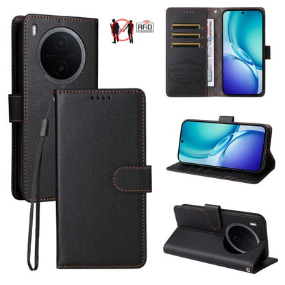 Litchi Texture RFID Blocking 3-Card Wallet Leather Phone Case, For vivo S2 5G / V80 Lite IN/PK, For vivo X300 E 5G, For vivo Y500 4G / iQOO Z11 5G / T5 Pro 5G, For vivo Y600 Pro 5G, For vivo Y21 5G 2026 / vivo Y05 4G, For vivo V70 FE 5G                ...
