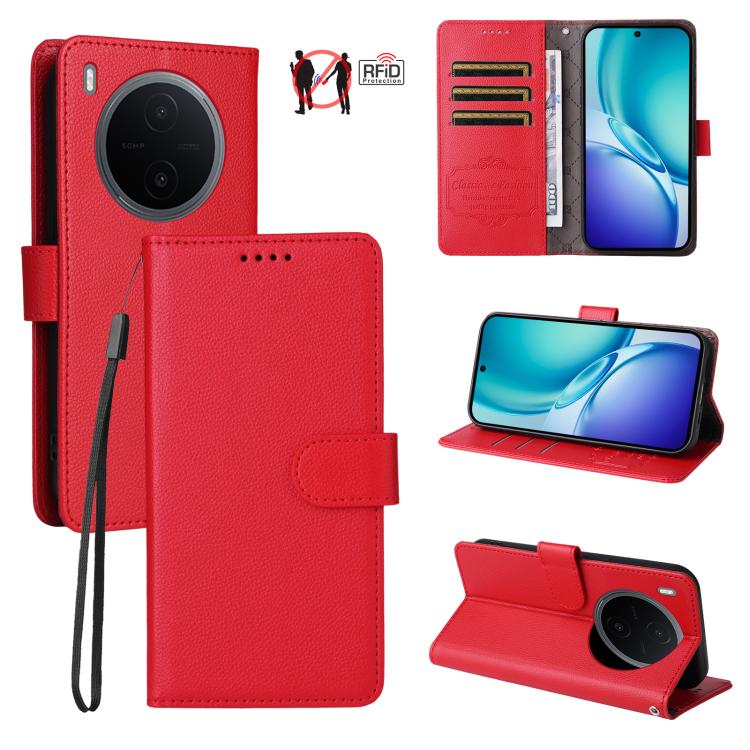 Litchi Texture RFID Blocking 3-Card Wallet Leather Phone Case, For vivo S2 5G / V80 Lite IN/PK, For vivo X300 E 5G, For vivo Y500 4G / iQOO Z11 5G / T5 Pro 5G, For vivo Y600 Pro 5G, For vivo Y21 5G 2026 / vivo Y05 4G, For vivo V70 FE 5G                ...