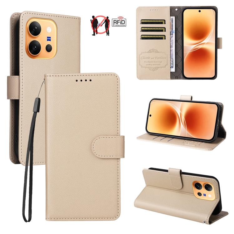 Litchi Texture RFID Blocking 3-Card Wallet Leather Phone Case, For vivo S2 5G / V80 Lite IN/PK, For vivo X300 E 5G, For vivo Y500 4G / iQOO Z11 5G / T5 Pro 5G, For vivo Y600 Pro 5G, For vivo Y21 5G 2026 / vivo Y05 4G, For vivo V70 FE 5G                ...