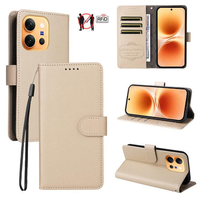 Litchi Texture RFID Blocking 3-Card Wallet Leather Phone Case, For vivo S2 5G / V80 Lite IN/PK, For vivo X300 E 5G, For vivo Y500 4G / iQOO Z11 5G / T5 Pro 5G, For vivo Y600 Pro 5G, For vivo Y21 5G 2026 / vivo Y05 4G, For vivo V70 FE 5G                ...