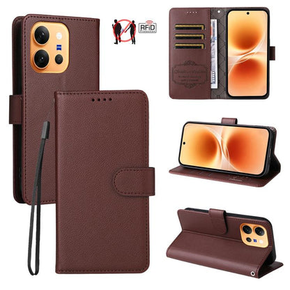 Litchi Texture RFID Blocking 3-Card Wallet Leather Phone Case, For vivo S2 5G / V80 Lite IN/PK, For vivo X300 E 5G, For vivo Y500 4G / iQOO Z11 5G / T5 Pro 5G, For vivo Y600 Pro 5G, For vivo Y21 5G 2026 / vivo Y05 4G, For vivo V70 FE 5G                ...