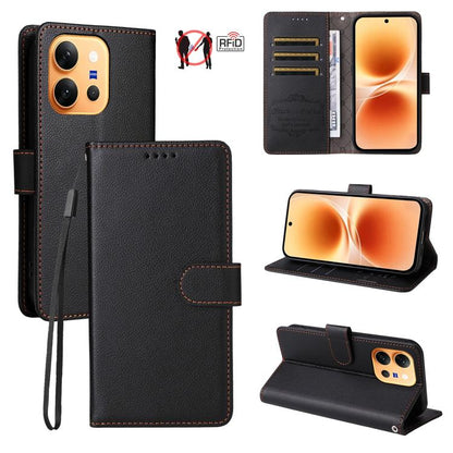 Litchi Texture RFID Blocking 3-Card Wallet Leather Phone Case, For vivo S2 5G / V80 Lite IN/PK, For vivo X300 E 5G, For vivo Y500 4G / iQOO Z11 5G / T5 Pro 5G, For vivo Y600 Pro 5G, For vivo Y21 5G 2026 / vivo Y05 4G, For vivo V70 FE 5G                ...
