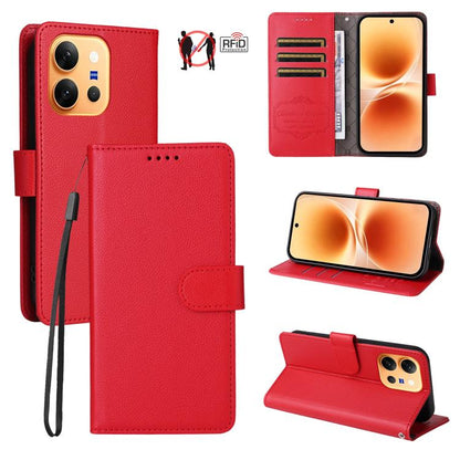 Litchi Texture RFID Blocking 3-Card Wallet Leather Phone Case, For vivo S2 5G / V80 Lite IN/PK, For vivo X300 E 5G, For vivo Y500 4G / iQOO Z11 5G / T5 Pro 5G, For vivo Y600 Pro 5G, For vivo Y21 5G 2026 / vivo Y05 4G, For vivo V70 FE 5G                ...