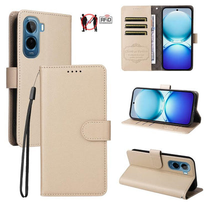 Litchi Texture RFID Blocking 3-Card Wallet Leather Phone Case, For vivo S2 5G / V80 Lite IN/PK, For vivo X300 E 5G, For vivo Y500 4G / iQOO Z11 5G / T5 Pro 5G, For vivo Y600 Pro 5G, For vivo Y21 5G 2026 / vivo Y05 4G, For vivo V70 FE 5G                ...