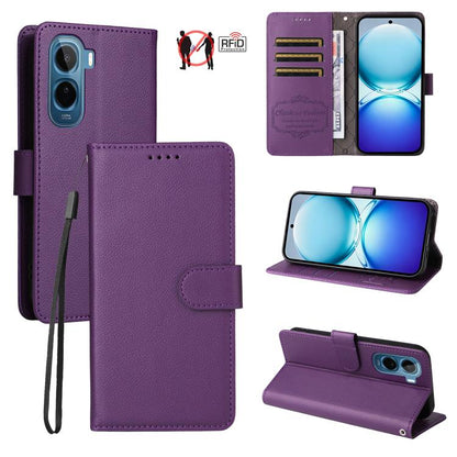 Litchi Texture RFID Blocking 3-Card Wallet Leather Phone Case, For vivo S2 5G / V80 Lite IN/PK, For vivo X300 E 5G, For vivo Y500 4G / iQOO Z11 5G / T5 Pro 5G, For vivo Y600 Pro 5G, For vivo Y21 5G 2026 / vivo Y05 4G, For vivo V70 FE 5G                ...