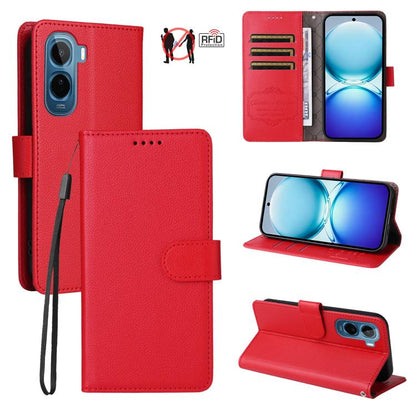 Litchi Texture RFID Blocking 3-Card Wallet Leather Phone Case, For vivo S2 5G / V80 Lite IN/PK, For vivo X300 E 5G, For vivo Y500 4G / iQOO Z11 5G / T5 Pro 5G, For vivo Y600 Pro 5G, For vivo Y21 5G 2026 / vivo Y05 4G, For vivo V70 FE 5G                ...