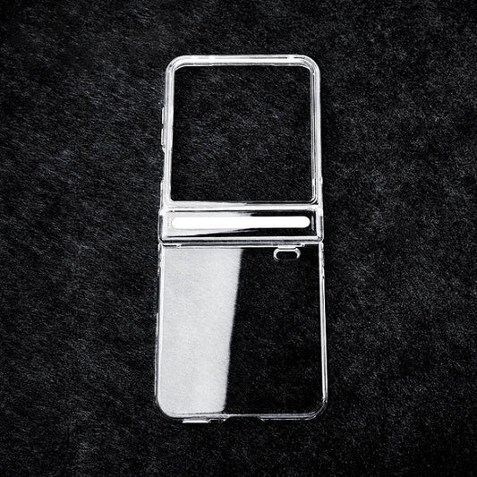 Clear dual-axis shockproof phone case with hinged cover design, slim profile