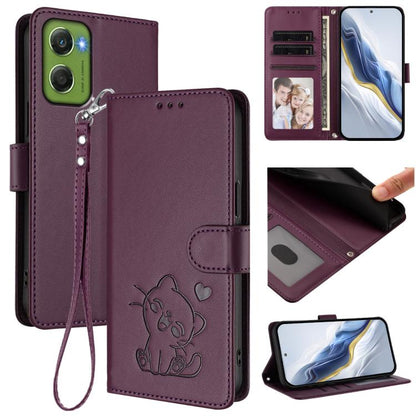Embossed Heart Cat Leather Phone Case with Hand Strap, For Motorola Moto G Max / G87 / G77 / G67, For Motorola Moto G47 5G / G37 / G37 Power 5G, For Motorola Edge 70 Pro 5G, For Motorola Moto X70 Air Pro / Signature 5G                                  ...