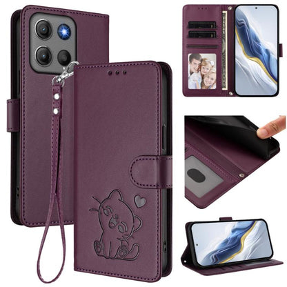 Embossed Heart Cat Leather Phone Case with Hand Strap, For Motorola Moto G Max / G87 / G77 / G67, For Motorola Moto G47 5G / G37 / G37 Power 5G, For Motorola Edge 70 Pro 5G, For Motorola Moto X70 Air Pro / Signature 5G                                  ...