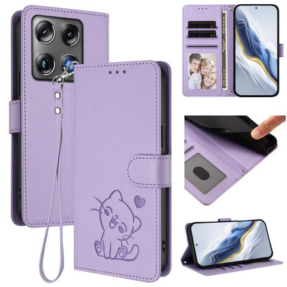 Embossed Heart Cat Leather Phone Case with Hand Strap, For Motorola Moto G Max / G87 / G77 / G67, For Motorola Moto G47 5G / G37 / G37 Power 5G, For Motorola Edge 70 Pro 5G, For Motorola Moto X70 Air Pro / Signature 5G                                  ...