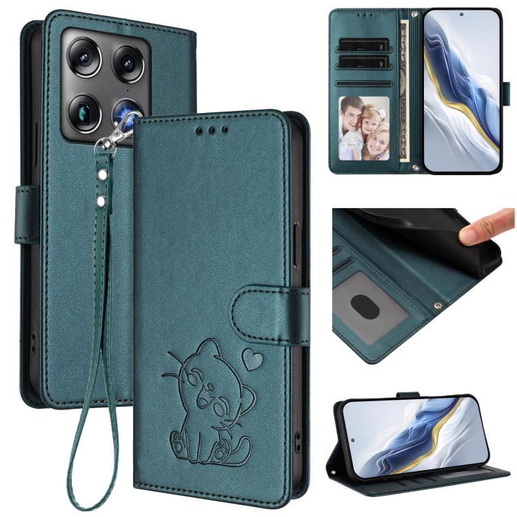 Embossed Heart Cat Leather Phone Case with Hand Strap, For Motorola Moto G Max / G87 / G77 / G67, For Motorola Moto G47 5G / G37 / G37 Power 5G, For Motorola Edge 70 Pro 5G, For Motorola Moto X70 Air Pro / Signature 5G                                  ...