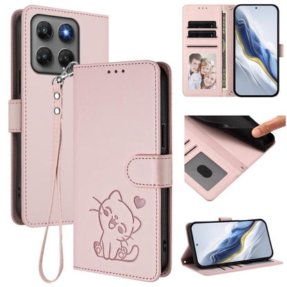 Embossed Heart Cat Leather Phone Case with Hand Strap, For Motorola Moto G Max / G87 / G77 / G67, For Motorola Moto G47 5G / G37 / G37 Power 5G, For Motorola Edge 70 Pro 5G, For Motorola Moto X70 Air Pro / Signature 5G                                  ...