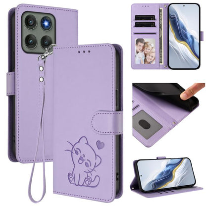 Embossed Heart Cat Leather Phone Case with Hand Strap, For Motorola Moto G Max / G87 / G77 / G67, For Motorola Moto G47 5G / G37 / G37 Power 5G, For Motorola Edge 70 Pro 5G, For Motorola Moto X70 Air Pro / Signature 5G                                  ...