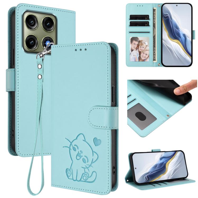 Embossed Heart Cat Leather Phone Case with Hand Strap, For Motorola Moto G Max / G87 / G77 / G67, For Motorola Moto G47 5G / G37 / G37 Power 5G, For Motorola Edge 70 Pro 5G, For Motorola Moto X70 Air Pro / Signature 5G                                  ...
