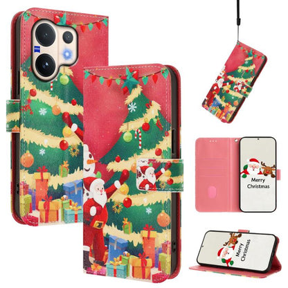 Christmas Series Buckle Leather Phone Case with Hand Strap, For vivo X300 Pro 5G, For vivo X300 5G, For vivo Y31 5G Global, For vivo V60 Lite 5G Global, For vivo Y400 5G, For vivo V60 5G