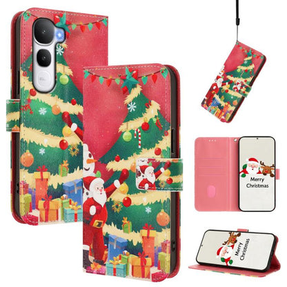 Christmas Series Buckle Leather Phone Case with Hand Strap, For vivo X300 Pro 5G, For vivo X300 5G, For vivo Y31 5G Global, For vivo V60 Lite 5G Global, For vivo Y400 5G, For vivo V60 5G