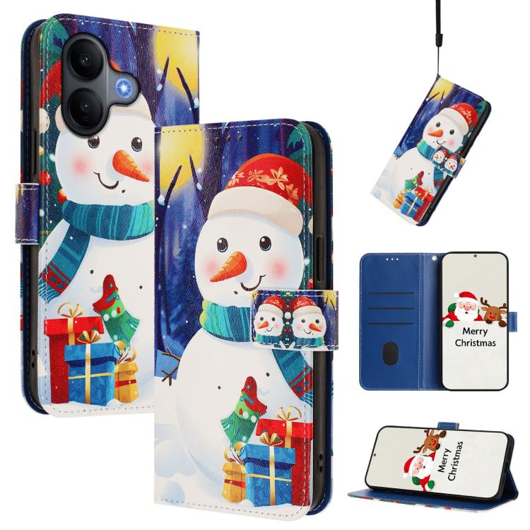 Christmas Series Buckle Leather Phone Case with Hand Strap, For vivo X300 Pro 5G, For vivo X300 5G, For vivo Y31 5G Global, For vivo V60 Lite 5G Global, For vivo Y400 5G, For vivo V60 5G