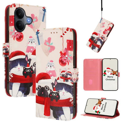 Christmas Series Buckle Leather Phone Case with Hand Strap, For vivo X300 Pro 5G, For vivo X300 5G, For vivo Y31 5G Global, For vivo V60 Lite 5G Global, For vivo Y400 5G, For vivo V60 5G