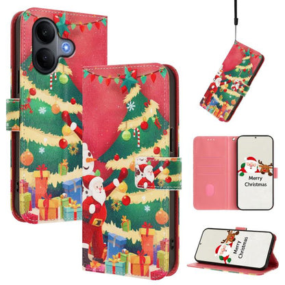 Christmas Series Buckle Leather Phone Case with Hand Strap, For vivo X300 Pro 5G, For vivo X300 5G, For vivo Y31 5G Global, For vivo V60 Lite 5G Global, For vivo Y400 5G, For vivo V60 5G
