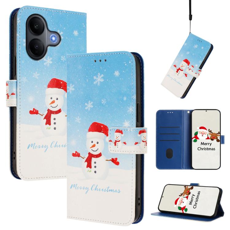 Christmas Series Buckle Leather Phone Case with Hand Strap, For vivo X300 Pro 5G, For vivo X300 5G, For vivo Y31 5G Global, For vivo V60 Lite 5G Global, For vivo Y400 5G, For vivo V60 5G