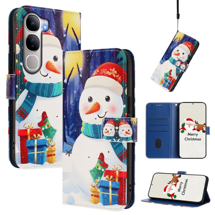 Christmas Series Buckle Leather Phone Case with Hand Strap, For vivo X300 Pro 5G, For vivo X300 5G, For vivo Y31 5G Global, For vivo V60 Lite 5G Global, For vivo Y400 5G, For vivo V60 5G
