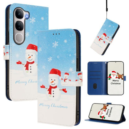 Christmas Series Buckle Leather Phone Case with Hand Strap, For vivo X300 Pro 5G, For vivo X300 5G, For vivo Y31 5G Global, For vivo V60 Lite 5G Global, For vivo Y400 5G, For vivo V60 5G