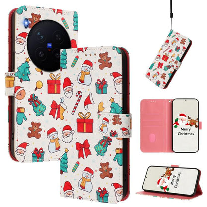 Christmas Series Buckle Leather Phone Case with Hand Strap, For vivo X300 Pro 5G, For vivo X300 5G, For vivo Y31 5G Global, For vivo V60 Lite 5G Global, For vivo Y400 5G, For vivo V60 5G