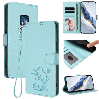 Embossed Heart Cat Leather Phone Case with Hand Strap, For Nokia G21 4G / G11 4G, For Nokia C30, For Nokia XR20, For Nokia C20 / C10